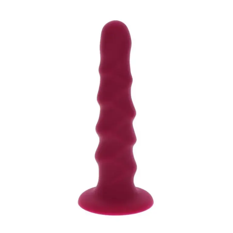 GET REAL - Dong de silicona ribeteado de 12 cm en rojo