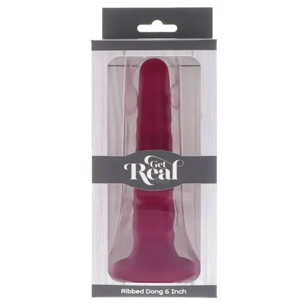 GET REAL - Dong de silicona ribeteado de 12 cm en rojo - Imagen 6