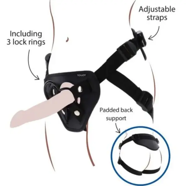 GET REAL - Strap-On Deluxe Harnés Negro para Juegos de Rol