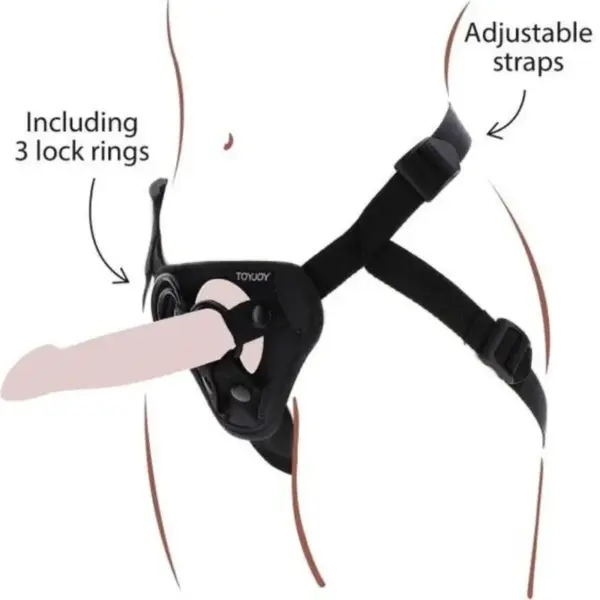 GET REAL - Strap-On Arnés Negro para Juegos de Rol