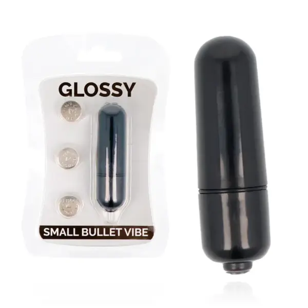 GLOSSY - Bala Vibradora Negra Compacta y Silenciosa