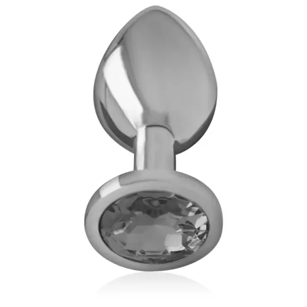 INTENSE - Plug anal metal aluminio con cristal negro talla M - Imagen 2