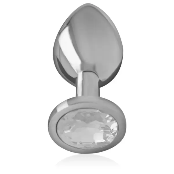 INTENSE - Plug Anal Metal Aluminio con Cristal Plata Talla M - Imagen 2