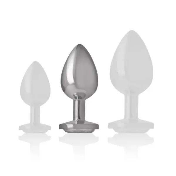 INTENSE - Plug Anal Metal Aluminio con Cristal Plata Talla M - Imagen 4