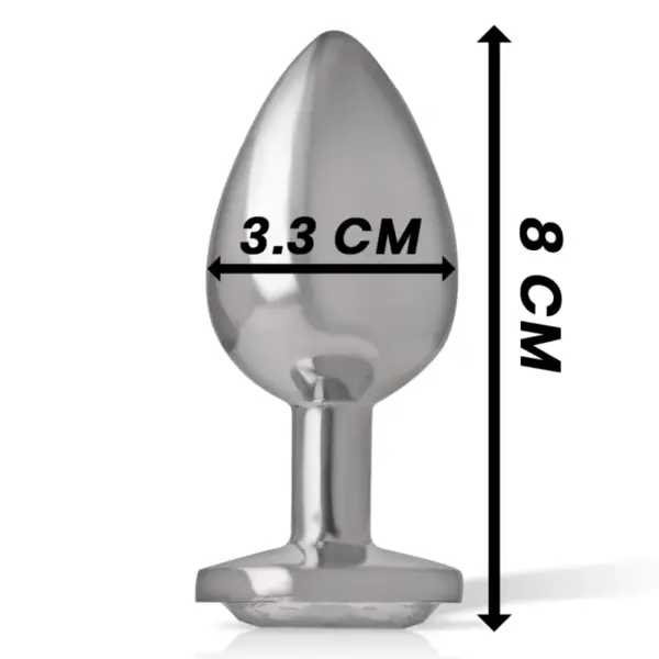 INTENSE - Plug Anal Metal Aluminio con Cristal Plata Talla M - Imagen 6