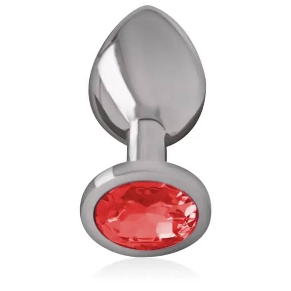 INTENSE - Plug Anal Metal Aluminio con Cristal Rojo Talla S - Imagen 2