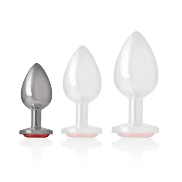 INTENSE - Plug Anal Metal Aluminio con Cristal Rojo Talla S - Imagen 5