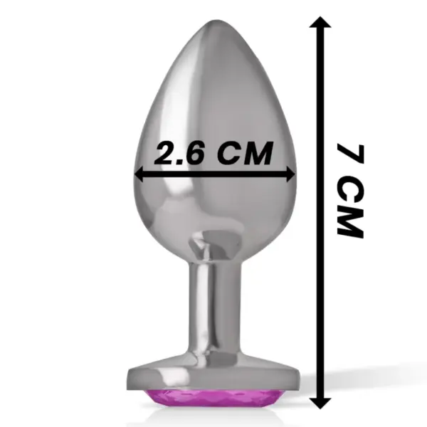 INTENSE - Plug Anal Metal Aluminio con Cristal Rosa Talla S - Imagen 4