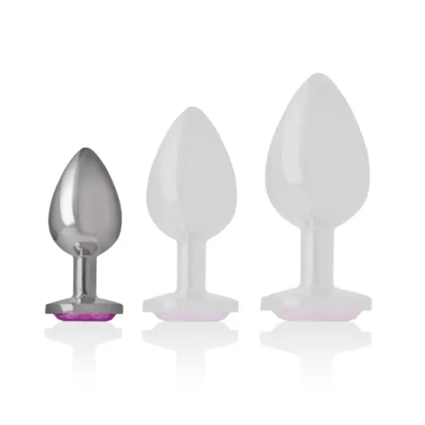 INTENSE - Plug Anal Metal Aluminio con Cristal Rosa Talla S - Imagen 5