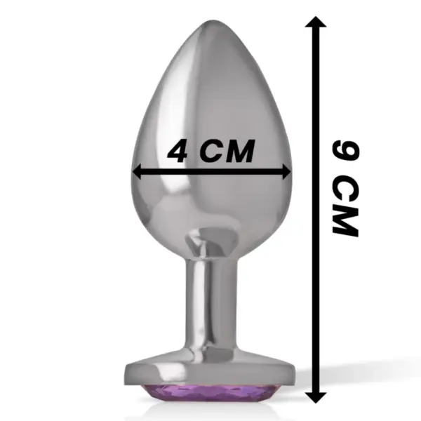 Intense - Plug Anal Metal Aluminio con Cristal Violeta Talla L - Imagen 4