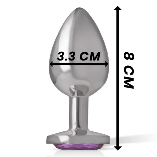 Intense - Plug Anal Metal Aluminio con Cristal Violeta Talla M - Imagen 4