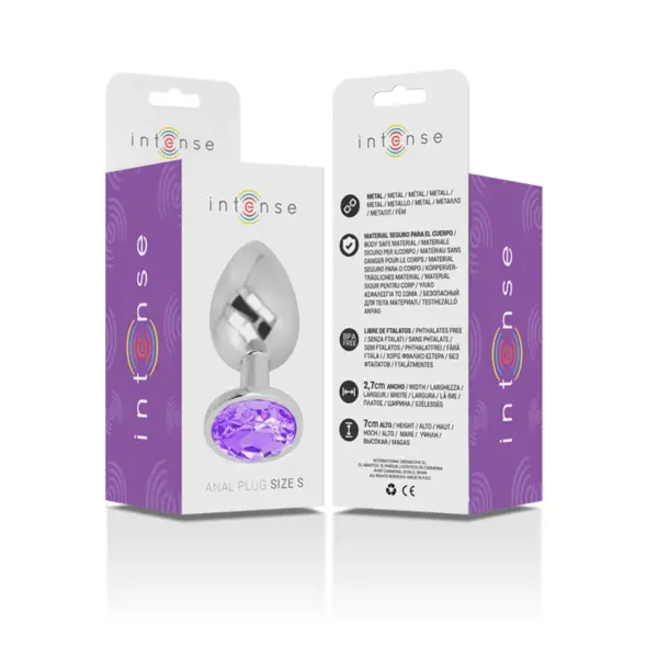INTENSE - Plug Anal Metal Aluminio con Cristal Violeta Talla S - Imagen 6