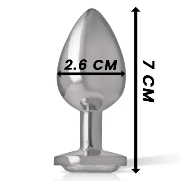 INTENSE - Plug anal metal aluminio corazón blanco talla S - Imagen 4