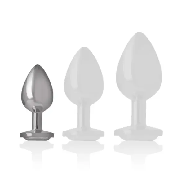INTENSE - Plug anal metal aluminio corazón blanco talla S - Imagen 5