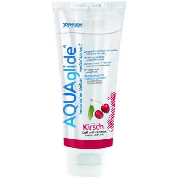 JOYDIVISION AQUAGLIDE - Lubricante Sabor Cereza 100 ml para Placer Duradero