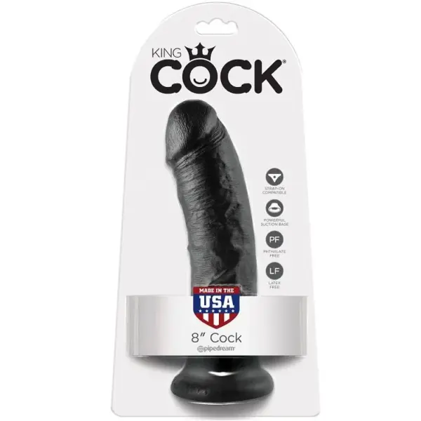 KING COCK - Dildo Realista Negro de 20.3 cm