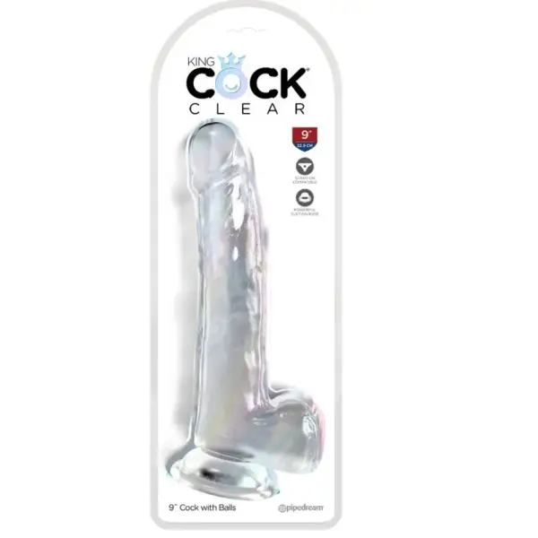 KING COCK - CLEAR DILDO CON TESTÍCULOS 20.3 CM TRANSPARENTE - Imagen 2