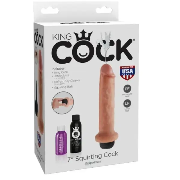 KING COCK - Dildo Squirting Natural 17.8 cm - Imagen 2