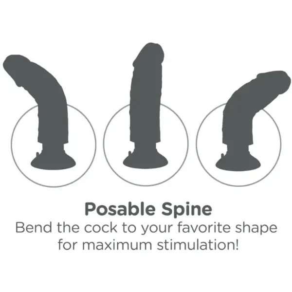 KING COCK - Dildo vibrador 15.24 cm natural - Imagen 6