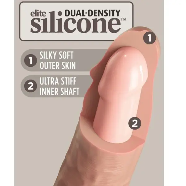 KING COCK - Élite Dildo Realístico Silicona 15.2 cm - Imagen 4