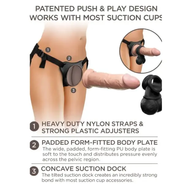 KING COCK - Elite Kit Arnés Ajustable Deluxe Anillo con Testículos & Dildo 20.3 cm - Imagen 11
