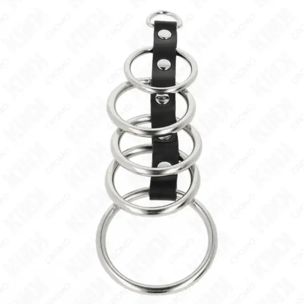 KINK - Anillos pene metálicos conectados por polipiel para control y placer. - Imagen 3