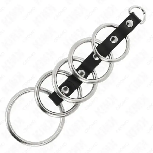 KINK - Anillos pene metálicos conectados por polipiel para control y placer. - Imagen 4
