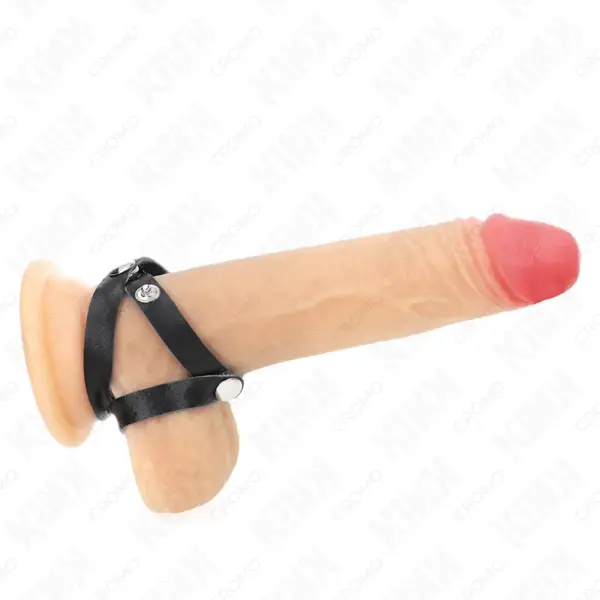 KINK - Anillo Pene Cuero con Cierre a Presión 39 x 1 cm - Estilo y Placer - Imagen 3