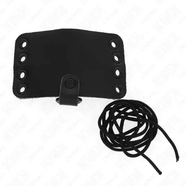 KINK - Anillo pene cuero con cierre de encaje y cordones para BDSM - Imagen 3