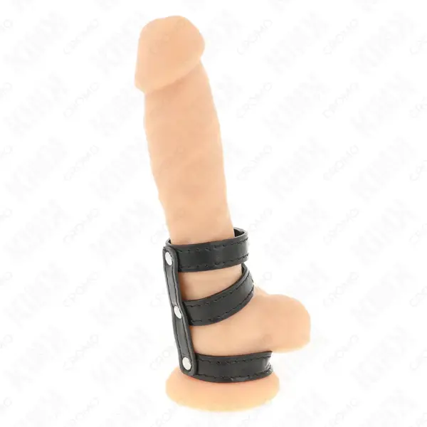 KINK - Anillo pene polipiel triple con cierre a presión