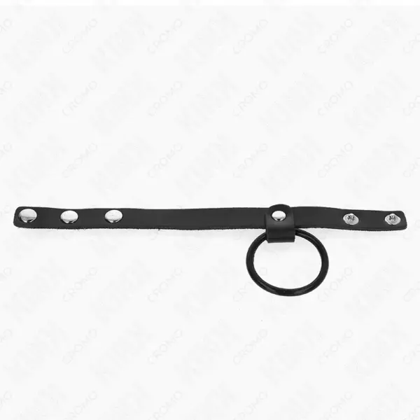 KINK - Anillo Pene Silicona 3.8 cm y Divisor de Bolas Cuero 22 x 1.5 cm - Imagen 3