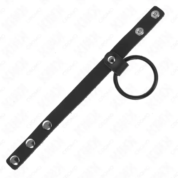 KINK - Anillo Pene Silicona 3.8 cm y Divisor de Bolas Cuero 22 x 1.5 cm - Imagen 4