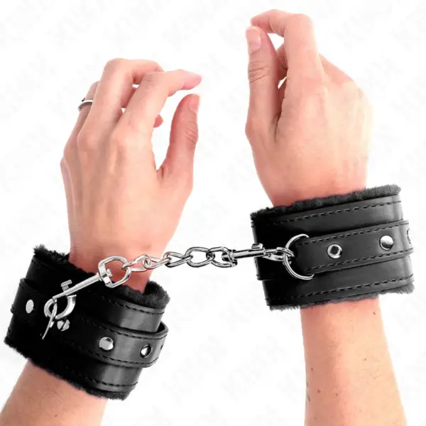 KINK - Muñequera forrada premium negra con correa ajustable - Imagen 4
