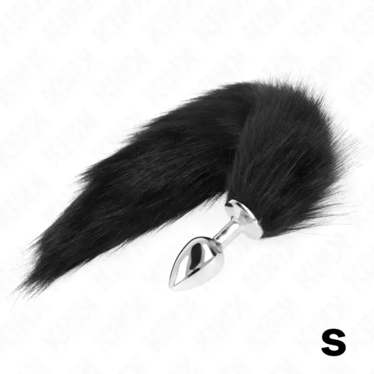 KINK - Plug Anal Talla S 7 x 3 cm con Cola Sintética 40 cm Negro