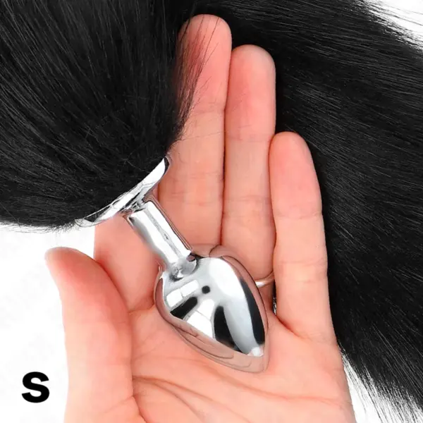 KINK - Plug Anal Talla S 7 x 3 cm con Cola Sintética 40 cm Negro - Imagen 3
