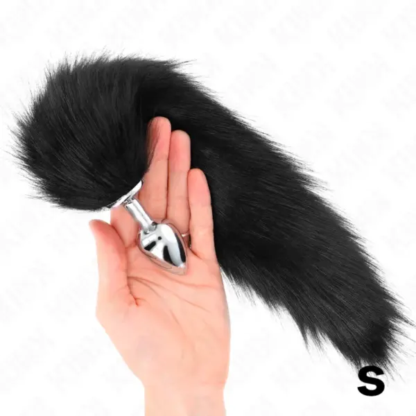 KINK - Plug Anal Talla S 7 x 3 cm con Cola Sintética 40 cm Negro - Imagen 4