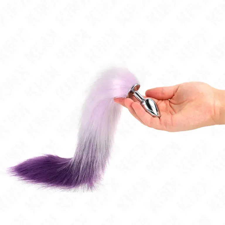 KINK - Plug Anal Talla S 7 x 3 cm con Cola Sintética 40 cm Violeta
