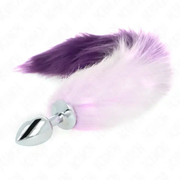KINK - Plug Anal Talla S 7 x 3 cm con Cola Sintética 40 cm Violeta - Imagen 2