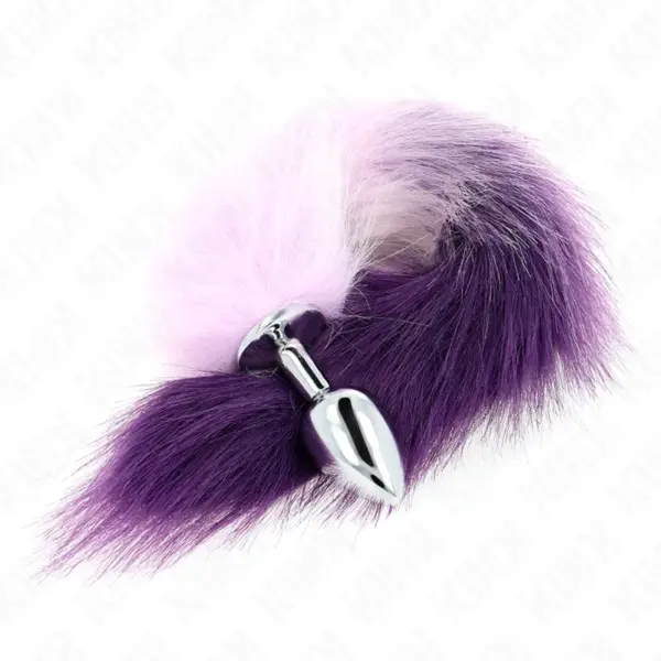 KINK - Plug Anal Talla S 7 x 3 cm con Cola Sintética 40 cm Violeta - Imagen 3