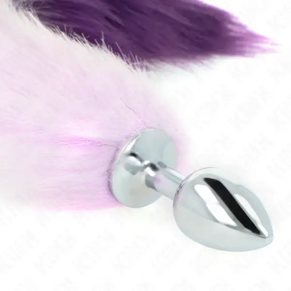 KINK - Plug Anal Talla S 7 x 3 cm con Cola Sintética 40 cm Violeta - Imagen 4