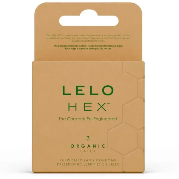 LELO HEX Organic - Preservativo de lujo ecológico en caja de 3 unidades