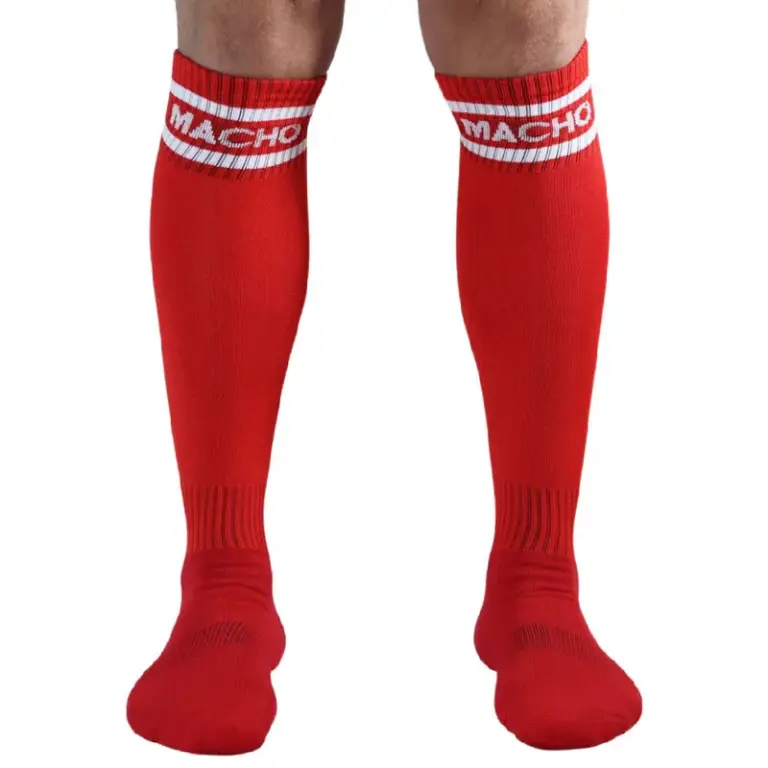 Macho - Calcetines Largos Talla Única Rojo para Hombres Fetichistas