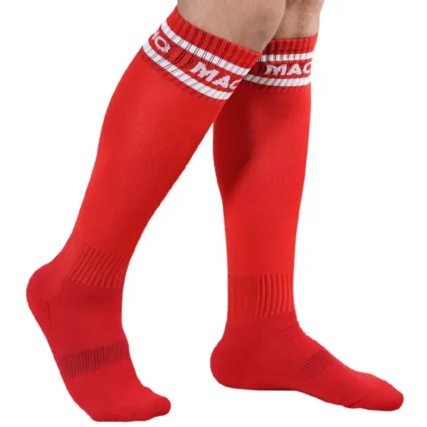 Macho - Calcetines Largos Talla Única Rojo para Hombres Fetichistas - Imagen 2
