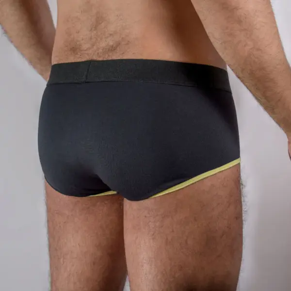Macho - Calzoncillo Brief Dark Amarillo L para hombres confortables - Imagen 3