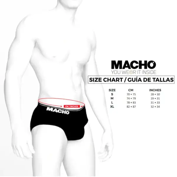 MACHO - Calzoncillo Brief Dark Azul L para Hombre con Realce - Imagen 4