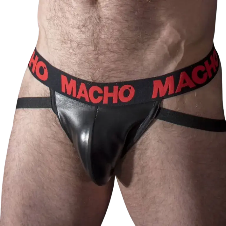 MACHO - MX25RC Jock Cuero Rojo S, Estilo y Comodidad para Tu Lado Más Sexy