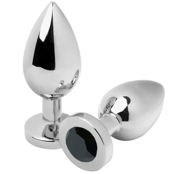 METAL HARD - Anal Plug Diamond Negro Small 5.71cm - Diseño Elegante para Nuevas Sensaciones