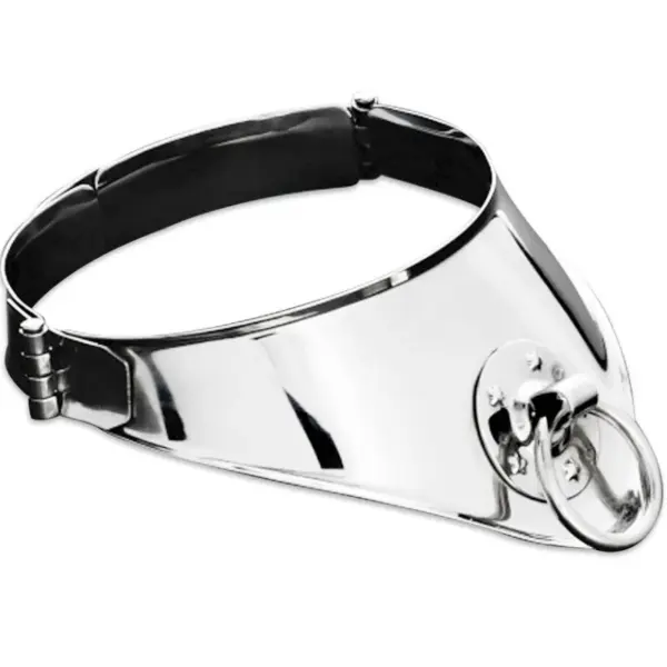 Metal Hard - Collar restricción con anilla y candado 12.5 cm