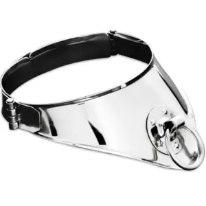 Metal Hard - Collar Restricción con Anilla y Candado 12.5 cm para BDSM