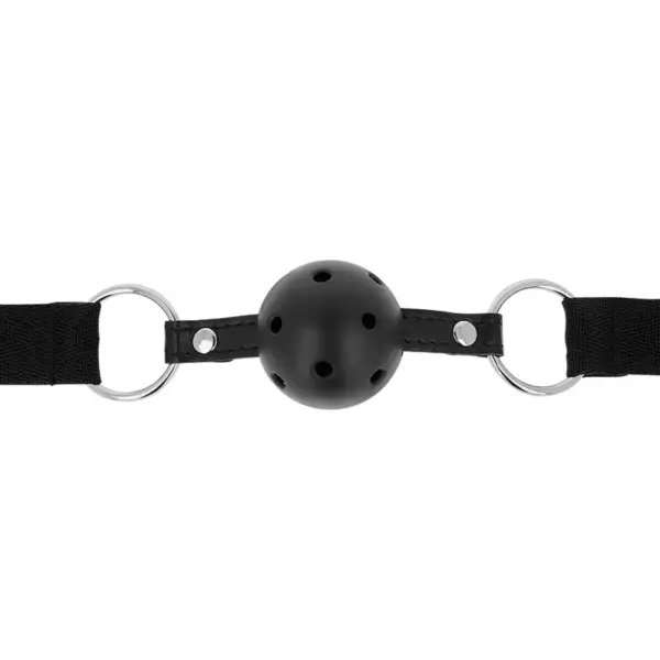OHMAMA FETISH - Mordaza Bola Transpirable Tela Negra para Placer Exclusivo - Imagen 2